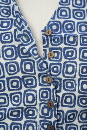 Indigo HBP Cotton V-Neck Blouse - SRICVNB173