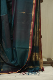 Two Tone Green Maheshwari Saree - SRTTGMS1257