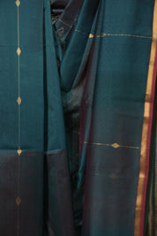 Two Tone Green Maheshwari Saree - SRTTGMS1257