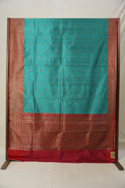 Rama Green Tussar Banarasi Silk Saree - SRRGBSS839