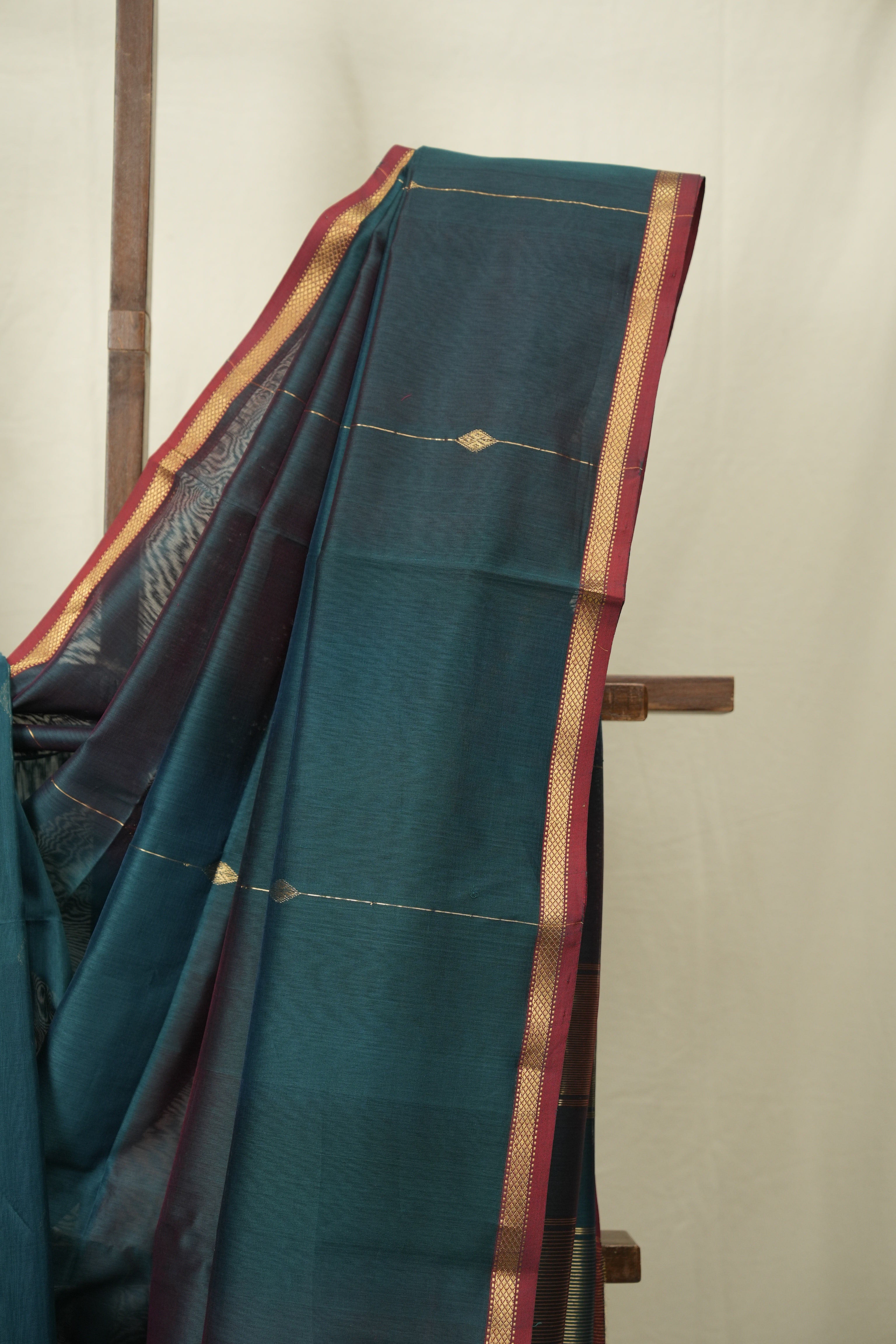 Two Tone Green Maheshwari Saree - SRTTGMS1257
