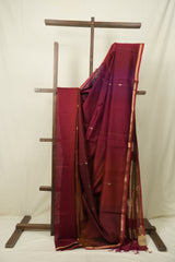 Brick Red  Maheshwari Saree - SRBRMS1258