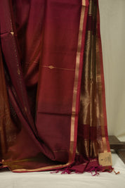 Brick Red  Maheshwari Saree - SRBRMS1258