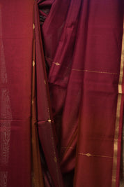 Brick Red  Maheshwari Saree - SRBRMS1258