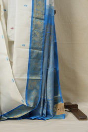 White Kanjeevaram Silk Saree - SRWKSS936