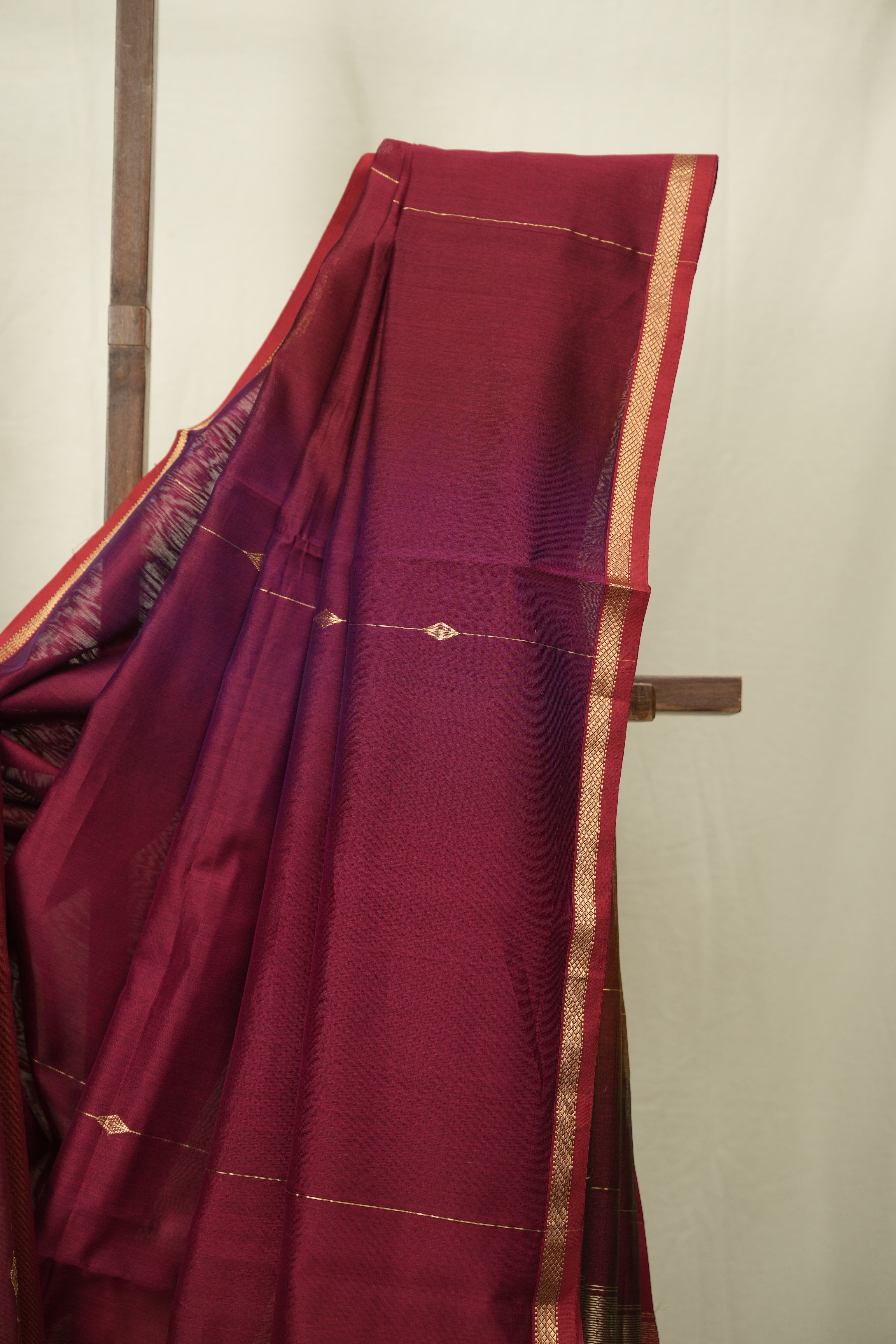Brick Red  Maheshwari Saree - SRBRMS1258
