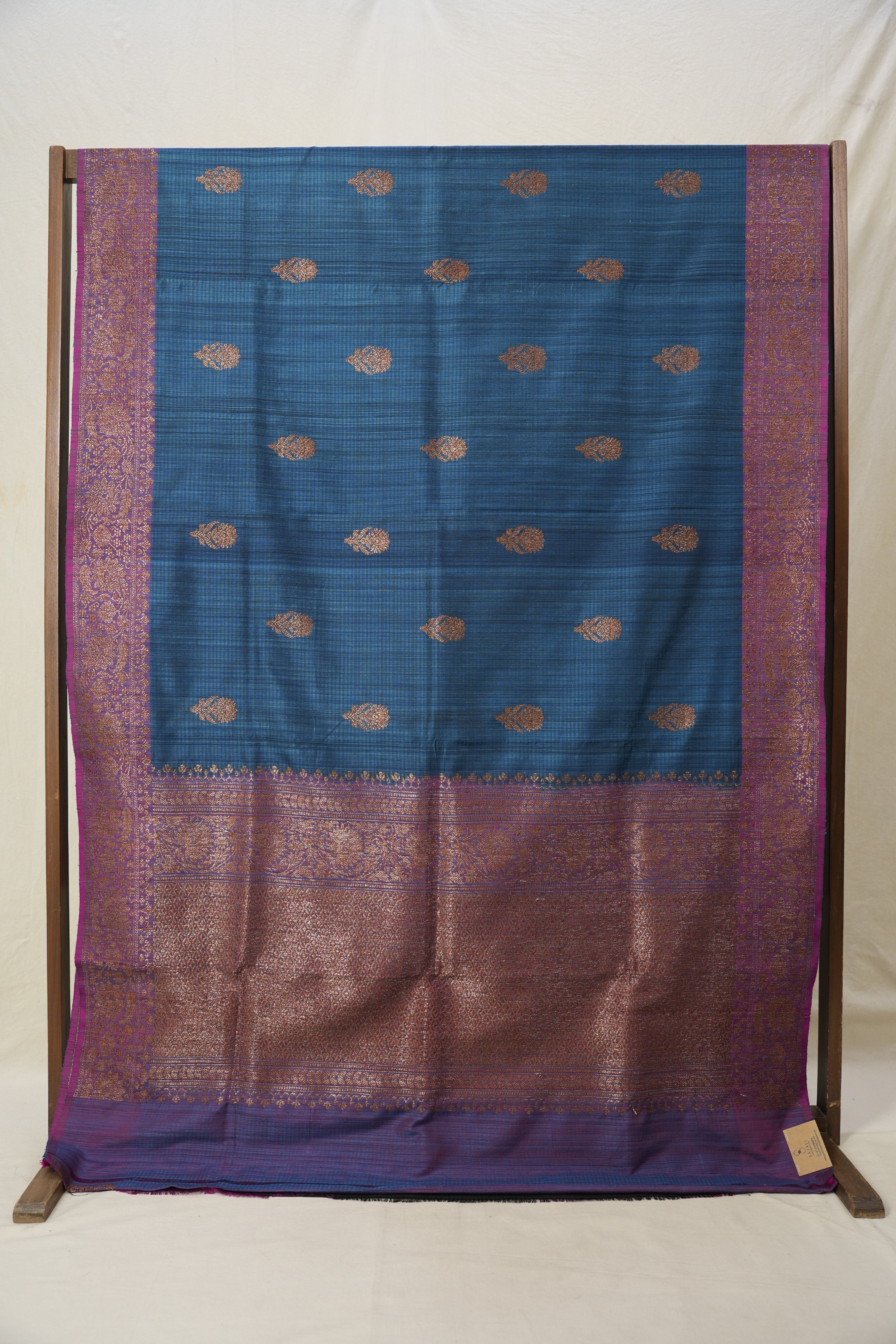 Blue Tussar Banarasi Silk Saree - SRBBSS818