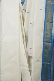 White Kanjeevaram Silk Saree - SRWKSS936
