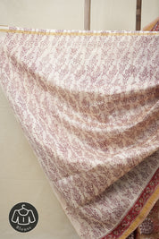 Light Brown HBP Cotton Silk Saree With Chanderi Border - SRLBCSS1371