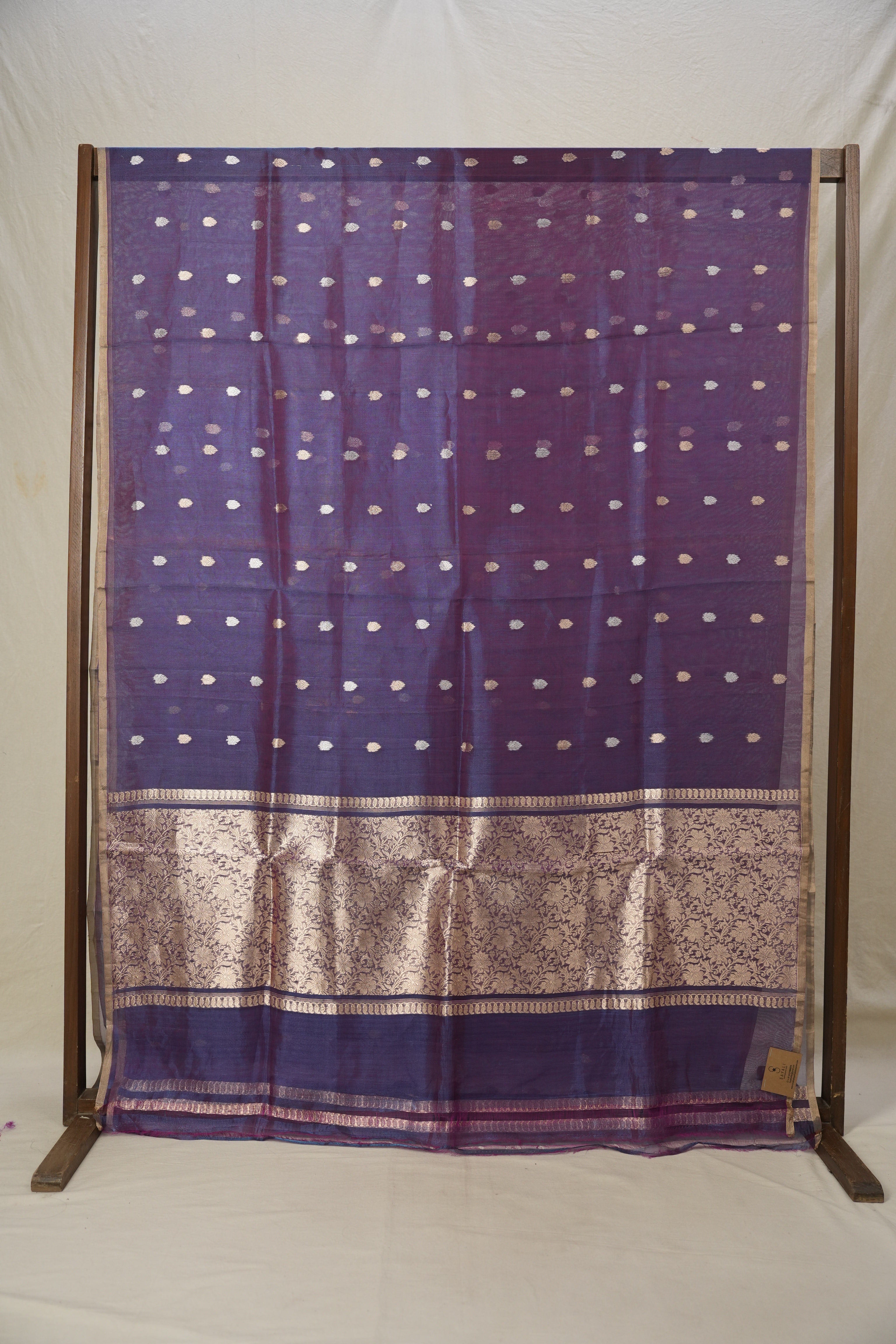Blue-Rani Pink Tissue Banarasi Silk Saree - SRBRPTBSS29