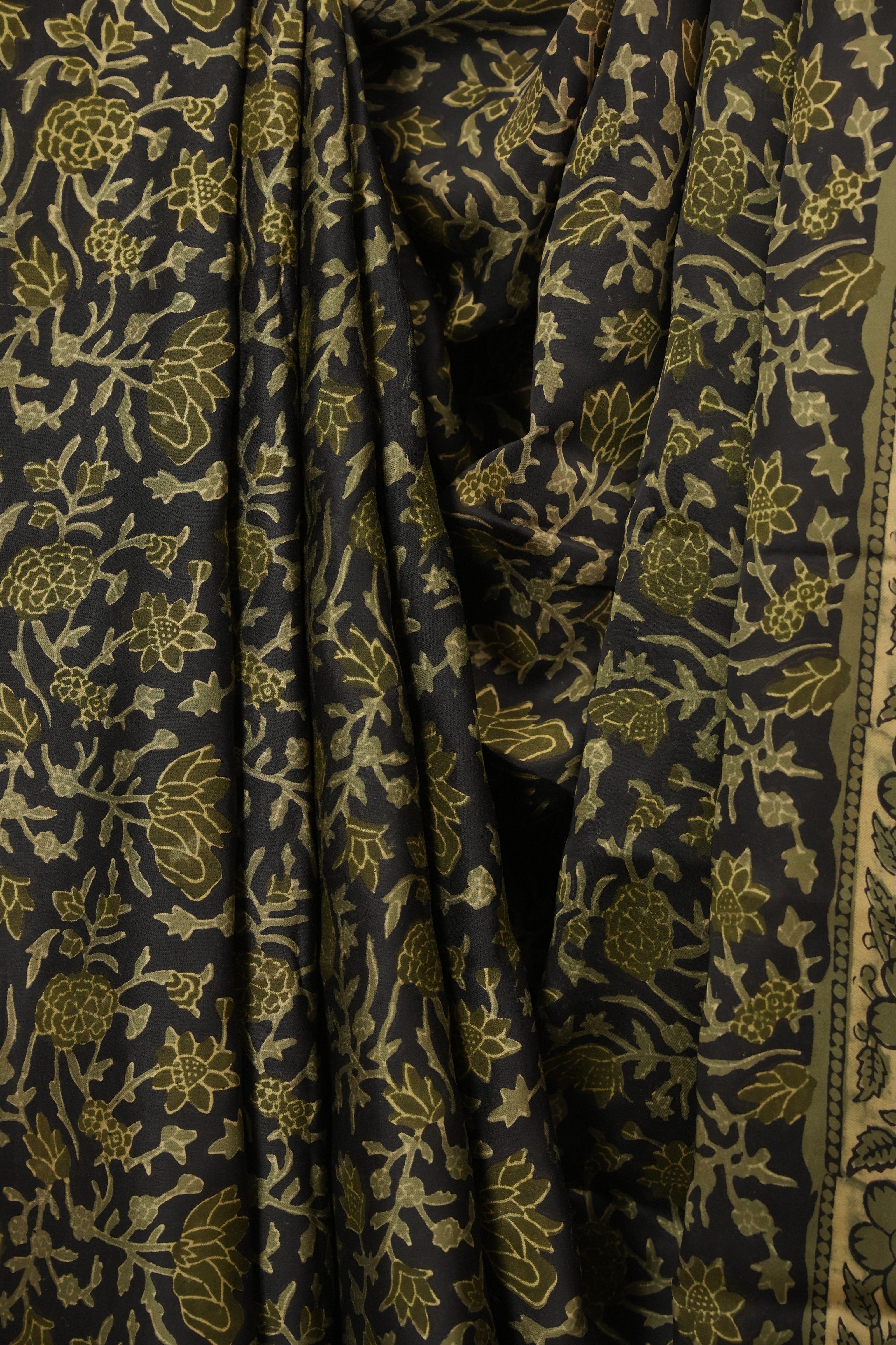 Black Modal Silk Saree -SRBMSS776