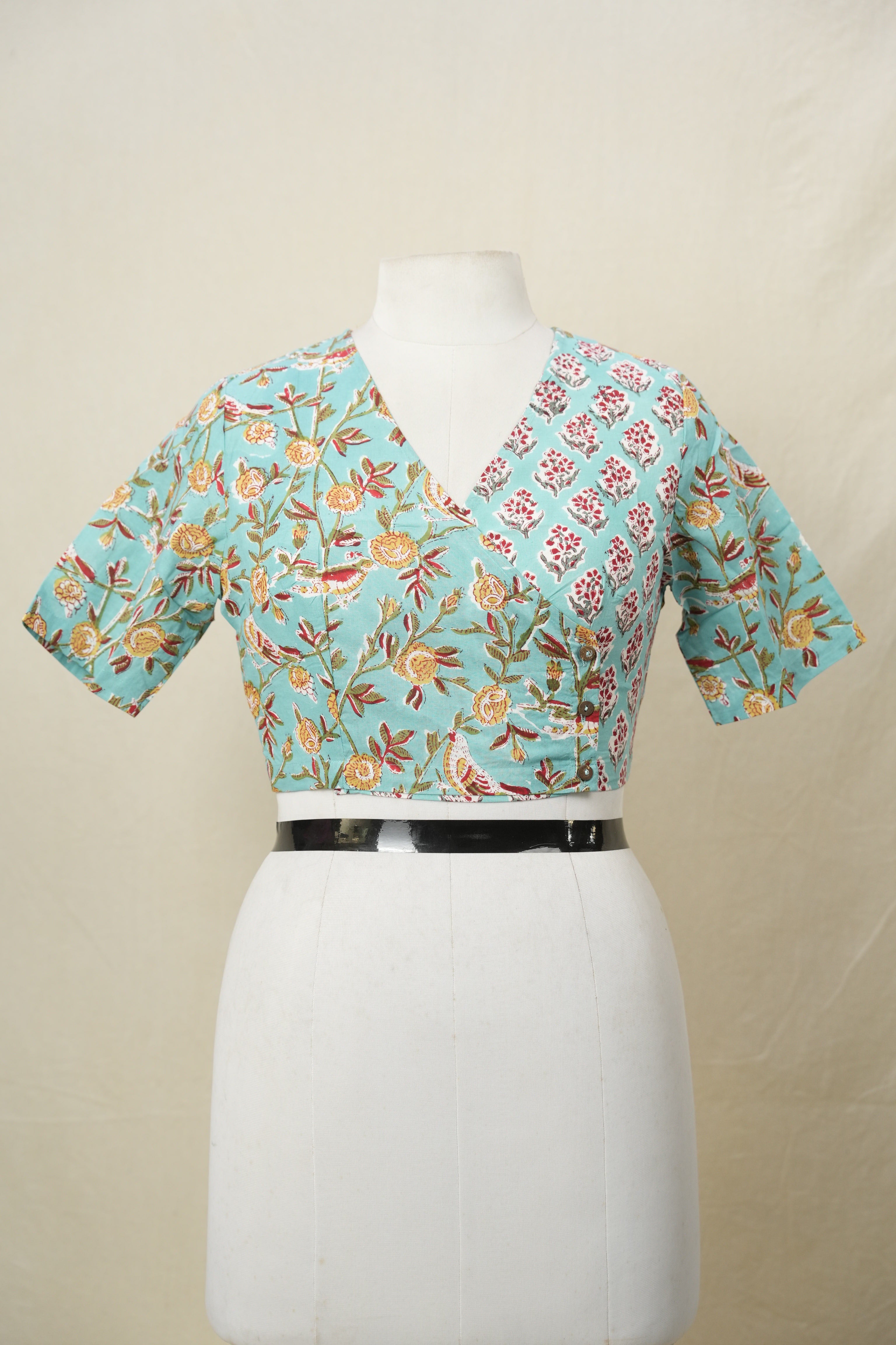 Aqua HBP Cotton Angarakha Neck Blouse - SRACANB177