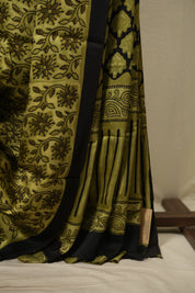Olive Green Modal Silk Saree -SROGMSS769