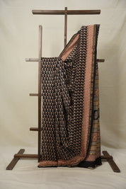 Black HBP Cotton Silk Saree With Chanderi Border - SRBCSS1367