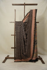 Black HBP Cotton Silk Saree With Chanderi Border - SRBCSS1367