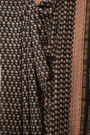 Black HBP Cotton Silk Saree With Chanderi Border - SRBCSS1367