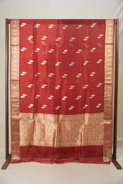 Maroon Tissue Banarasi Silk Saree - SRMTBSS48