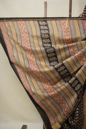 Black HBP Cotton Silk Saree With Chanderi Border - SRBCSS1367