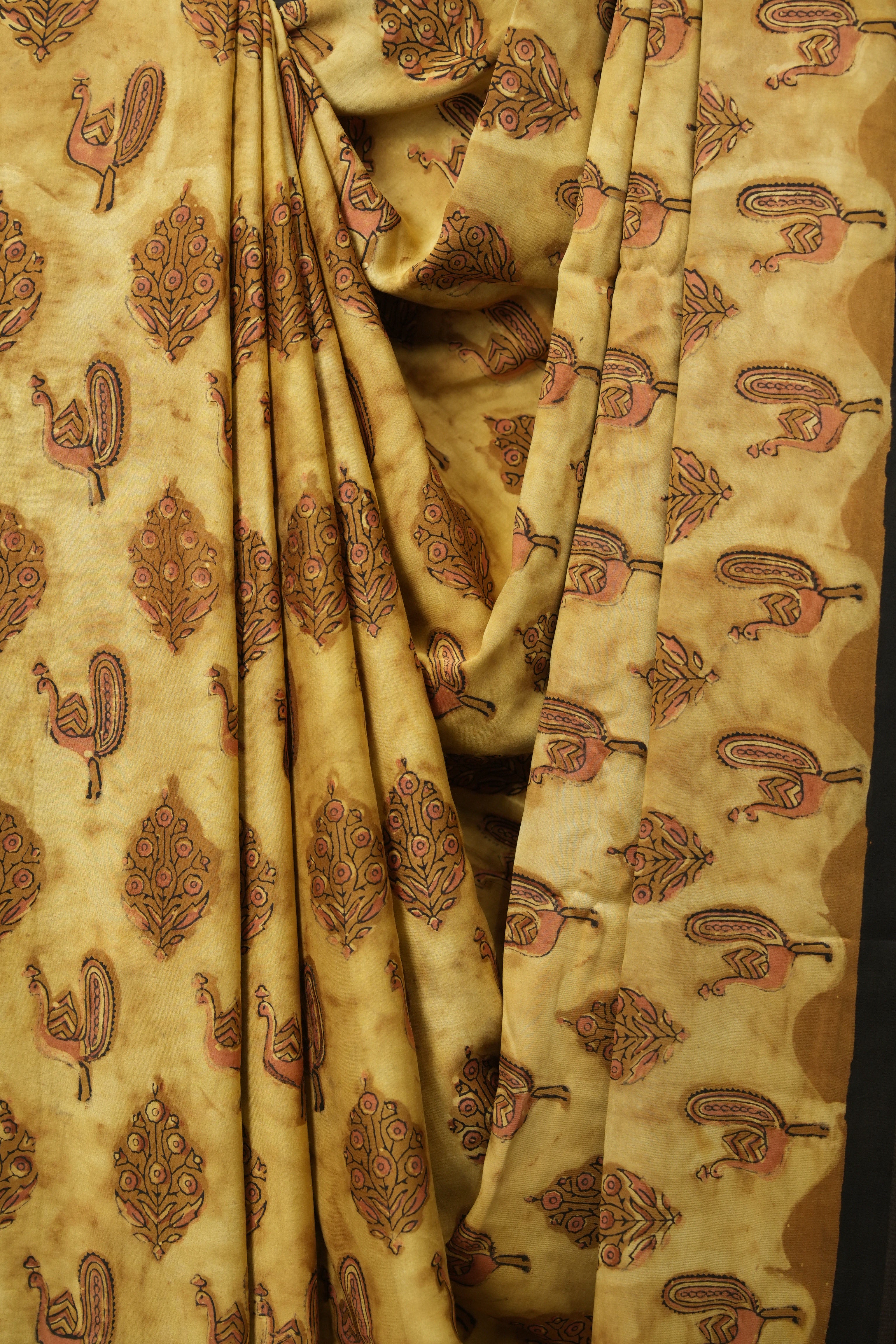 Mustard HBP Modal Silk Saree - SRMMSS713