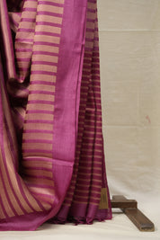 Magenta Tussar Silk Saree - SRMTSS1593