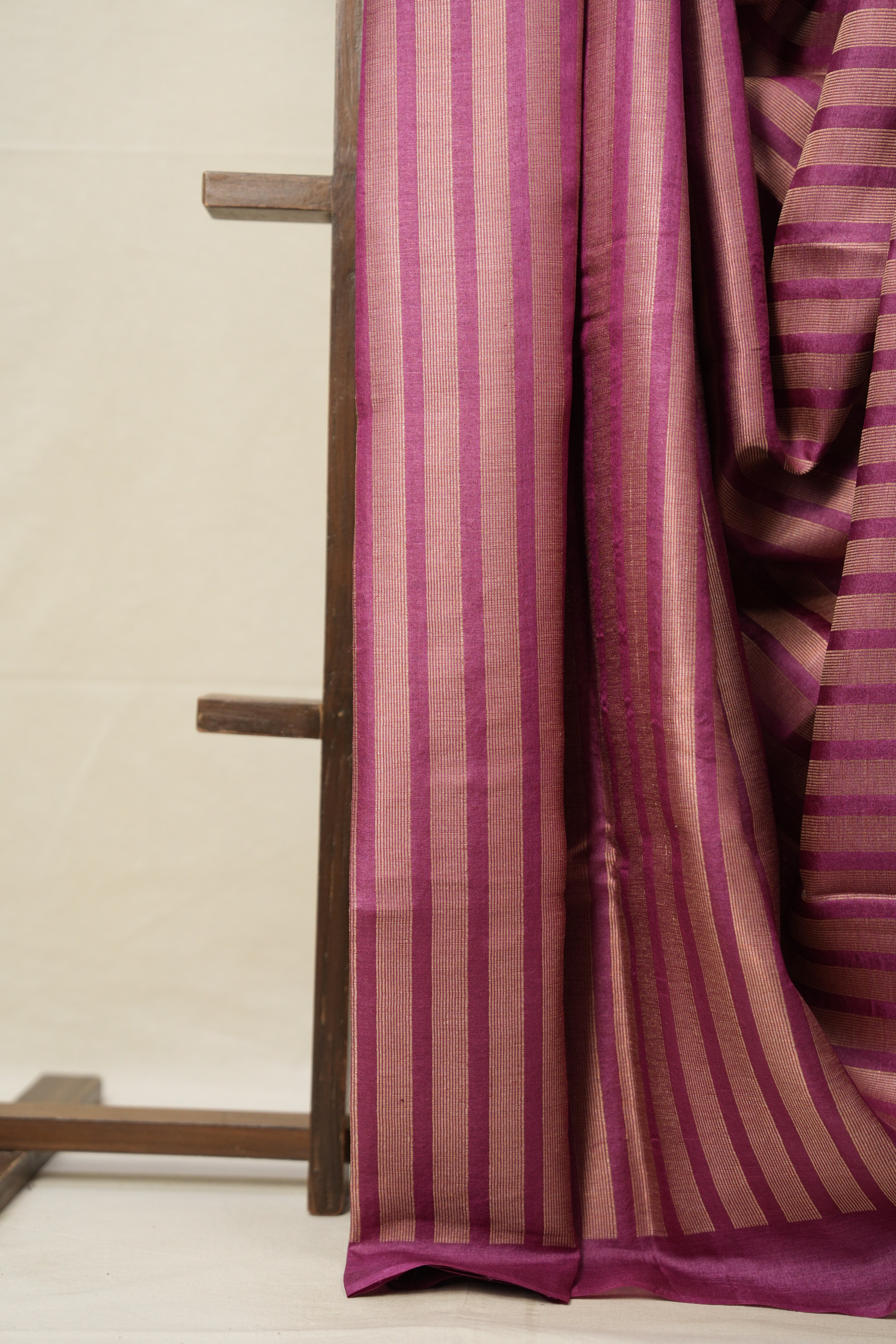 Magenta Tussar Silk Saree - SRMTSS1593