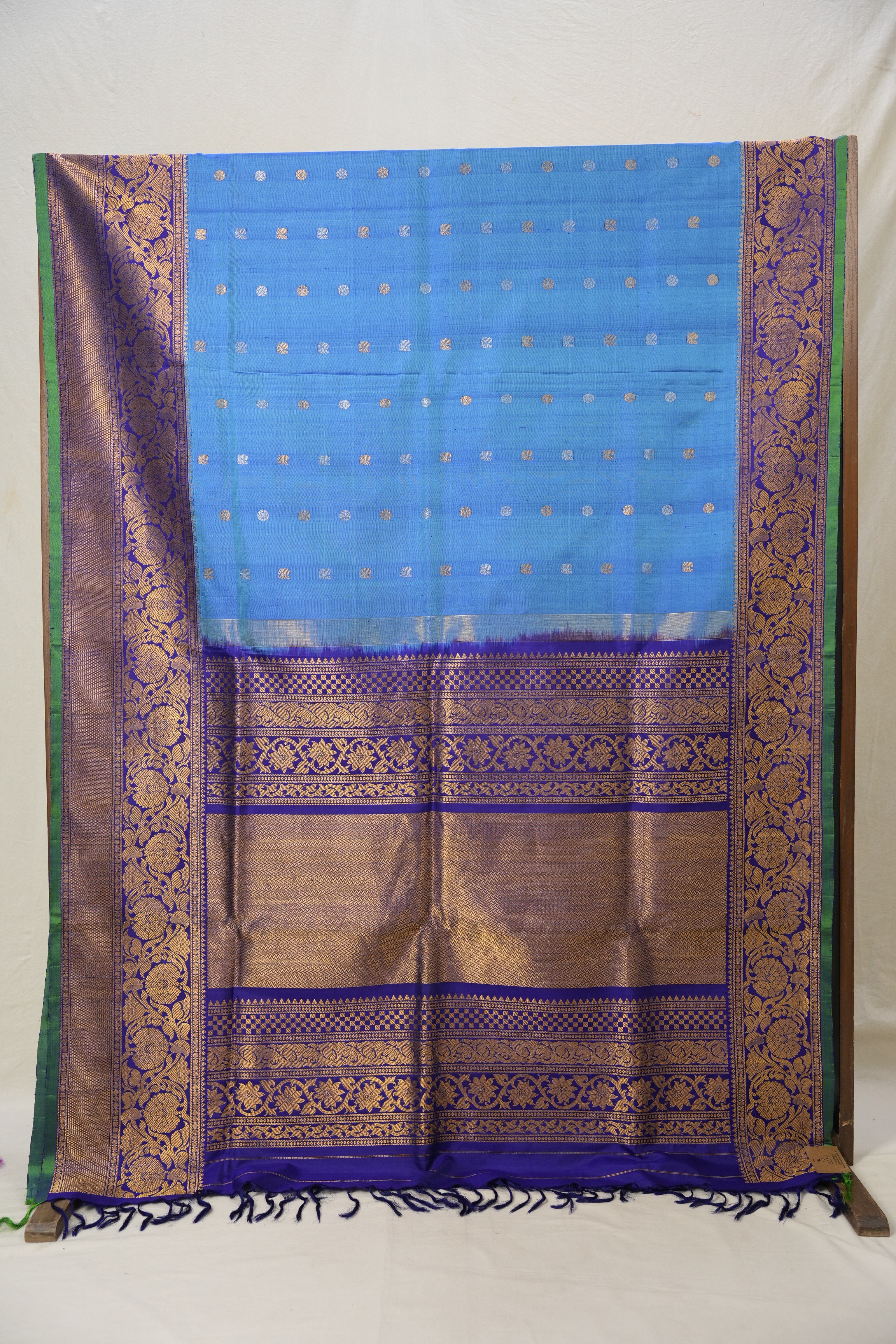 Sky Blue Gadwal Silk Saree - SRSBGSS418