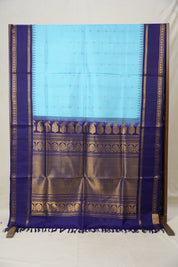 Sky Blue Gadwal Silk Saree - SRSBGSS433