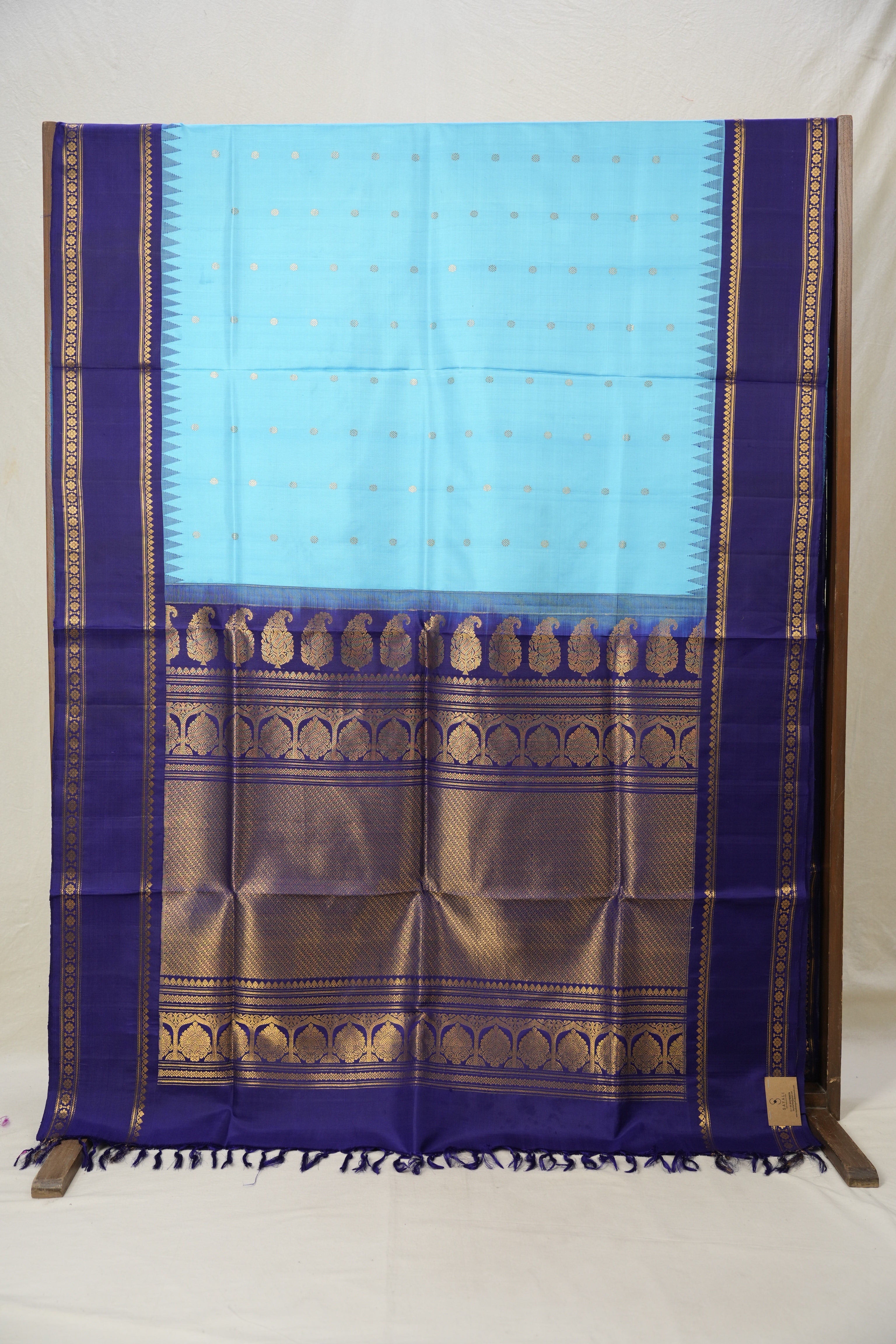 Sky Blue Gadwal Silk Saree - SRSBGSS433