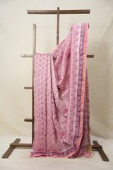 Pink HBP Cotton Silk Saree With Chanderi Border - SRPCSS1377