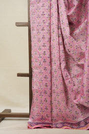 Pink HBP Cotton Silk Saree With Chanderi Border - SRPCSS1377