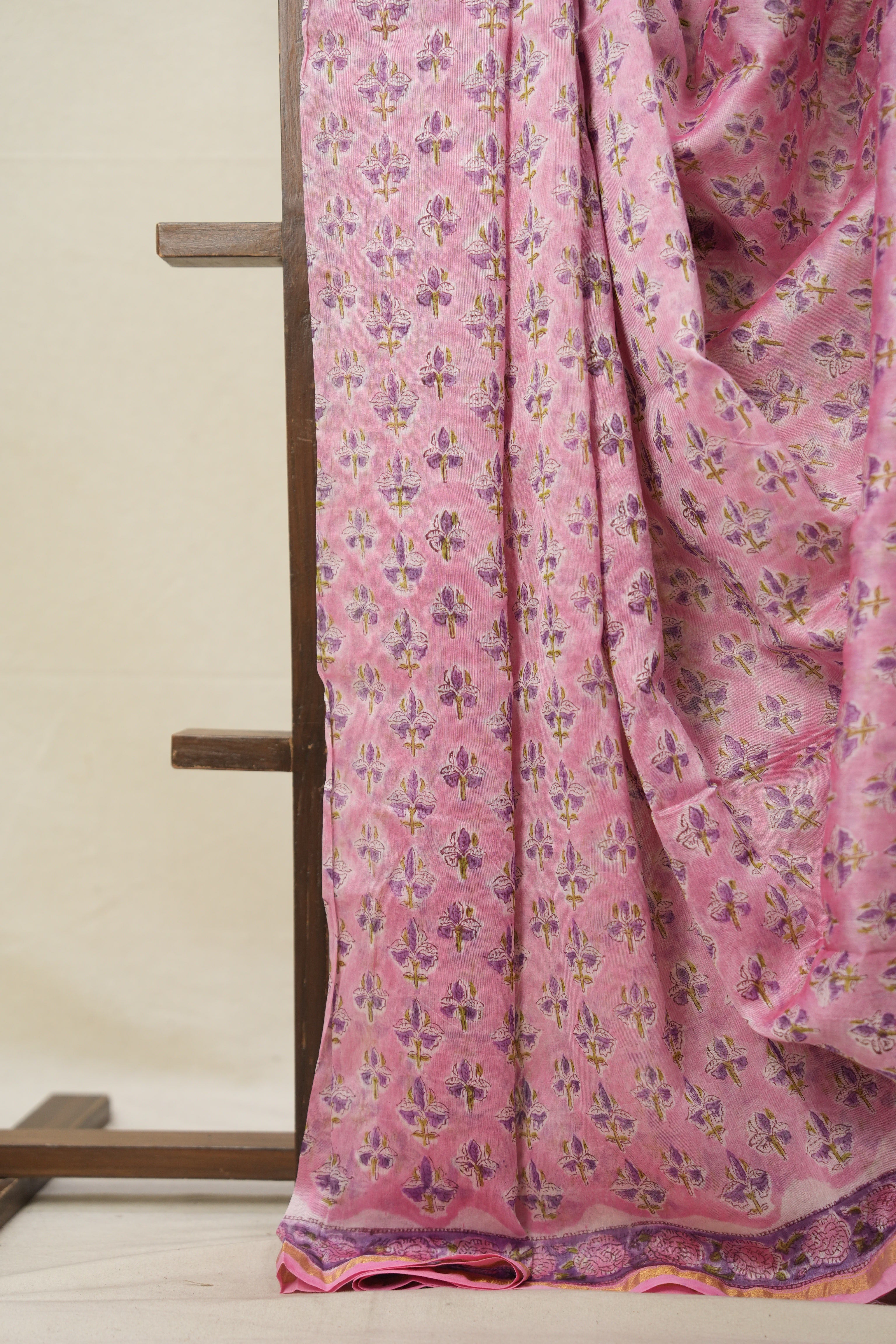 Pink HBP Cotton Silk Saree With Chanderi Border - SRPCSS1377