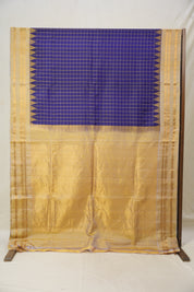 Royal Blue Gold Gadwal Silk Saree - SRRBGGSS620