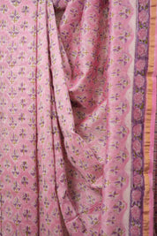 Pink HBP Cotton Silk Saree With Chanderi Border - SRPCSS1377