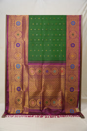 Green Gadwal Silk Saree - SRGGSS575