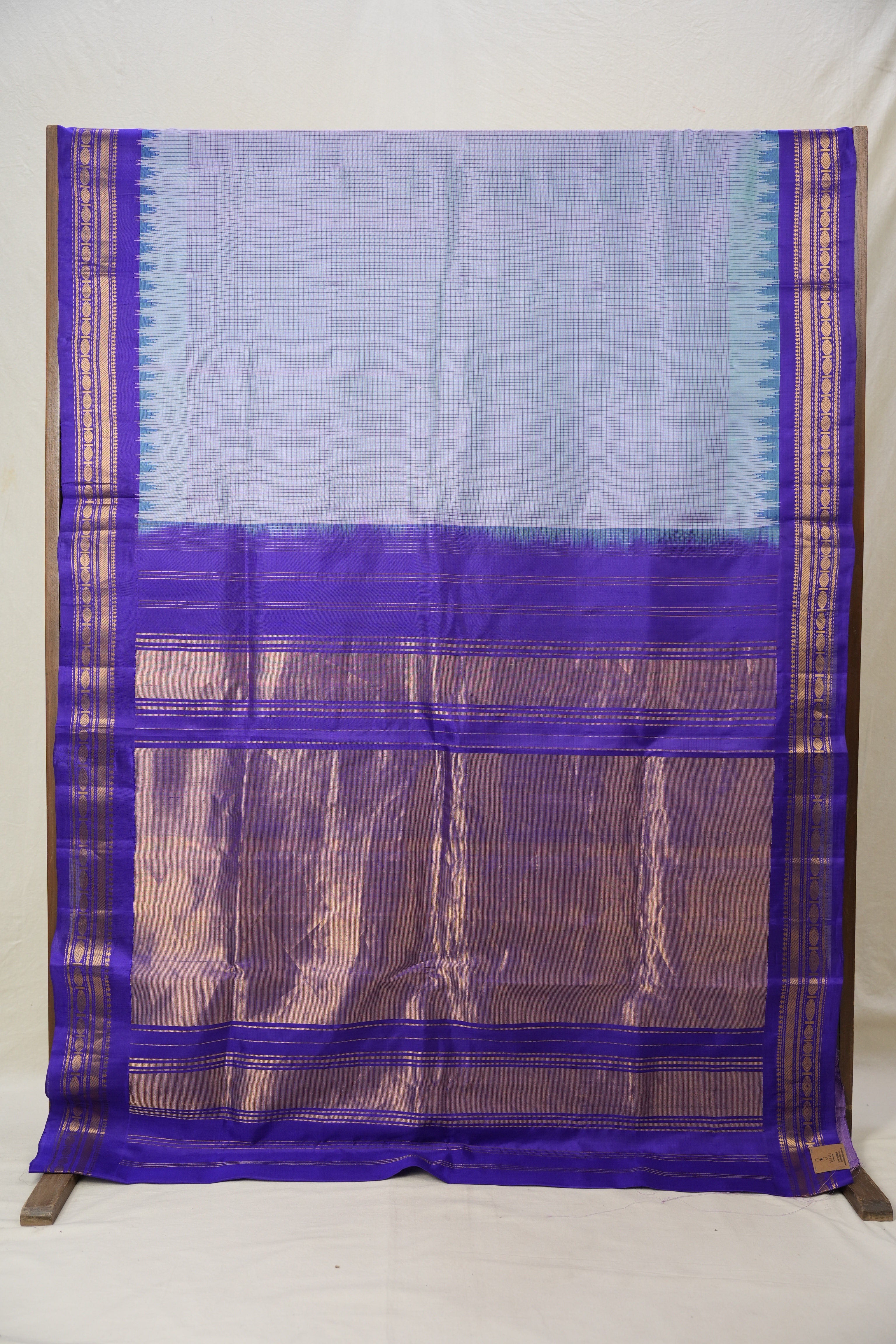 Dual Tone Blue Gadwal Silk Saree - SRDTBGSS619