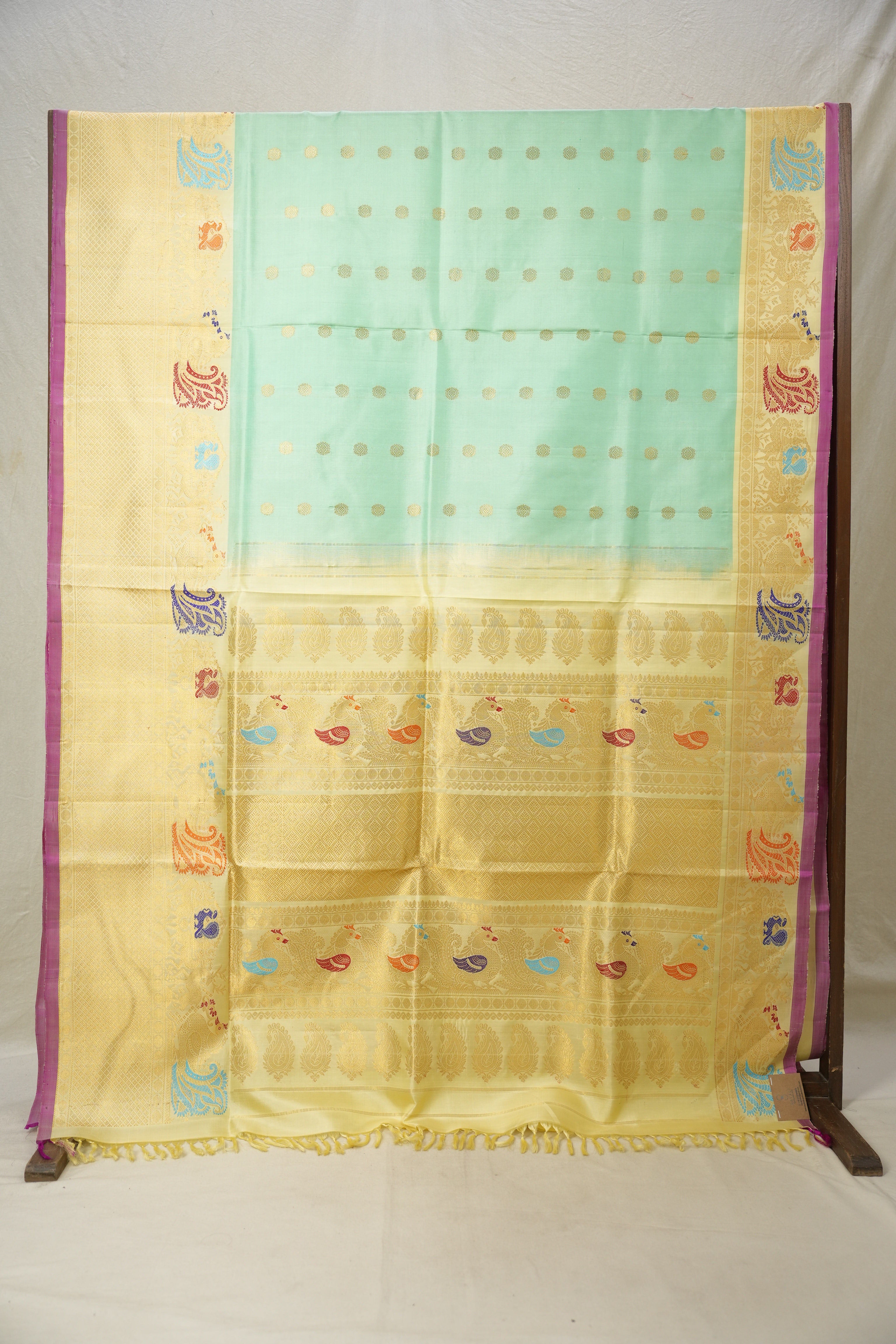 Aqua Blue Gadwal Silk Saree - SRABGSS590