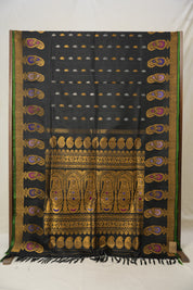 Black Gadwal Silk Saree - SRBGSS377