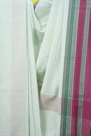 Light Aqua Cotton IIkal Saree (DEFECT) - SRLACIS115-PI