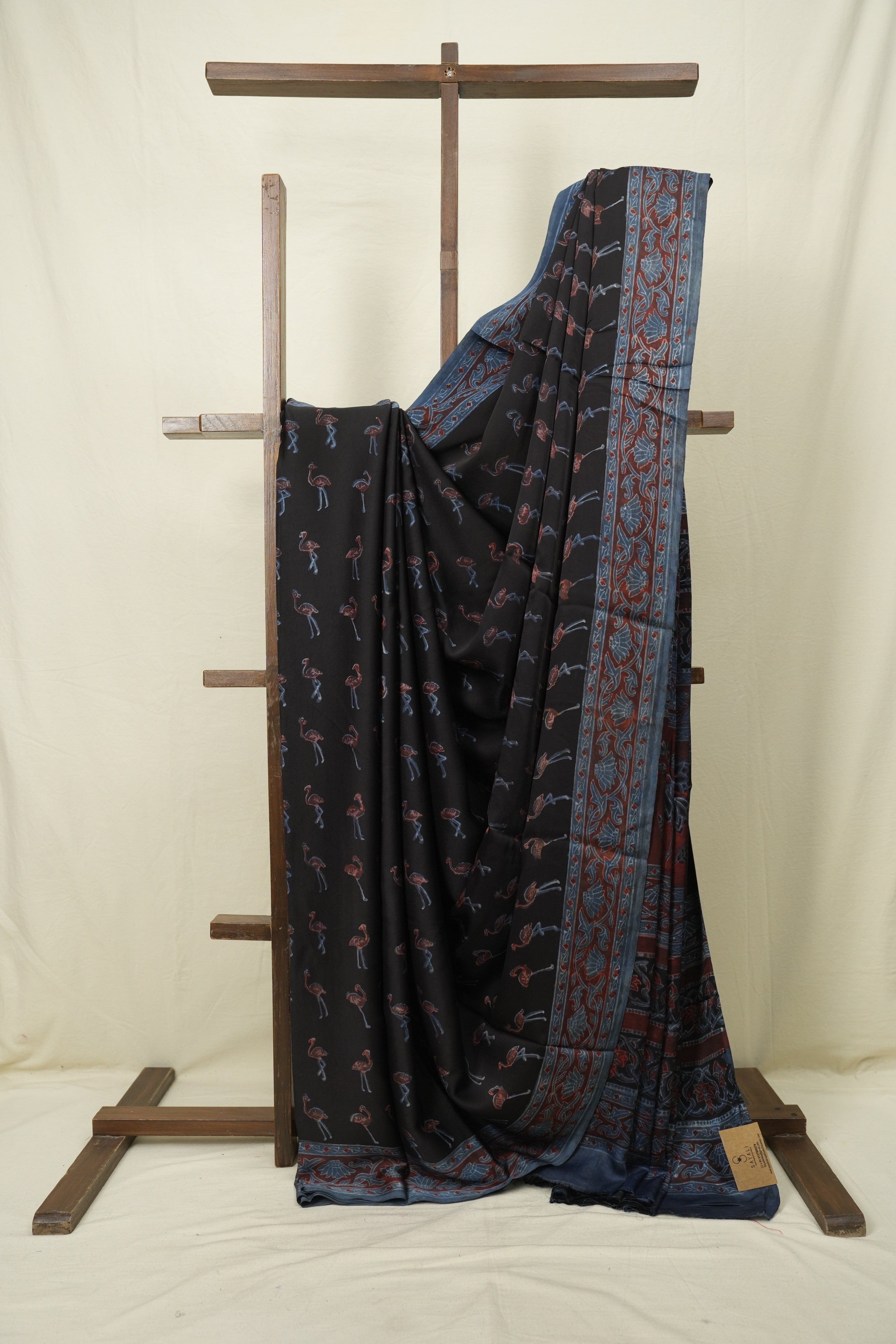 Black HBP Modal Silk Saree - SRBMSS704