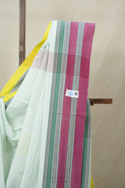Light Aqua Cotton IIkal Saree (DEFECT) - SRLACIS115-PI