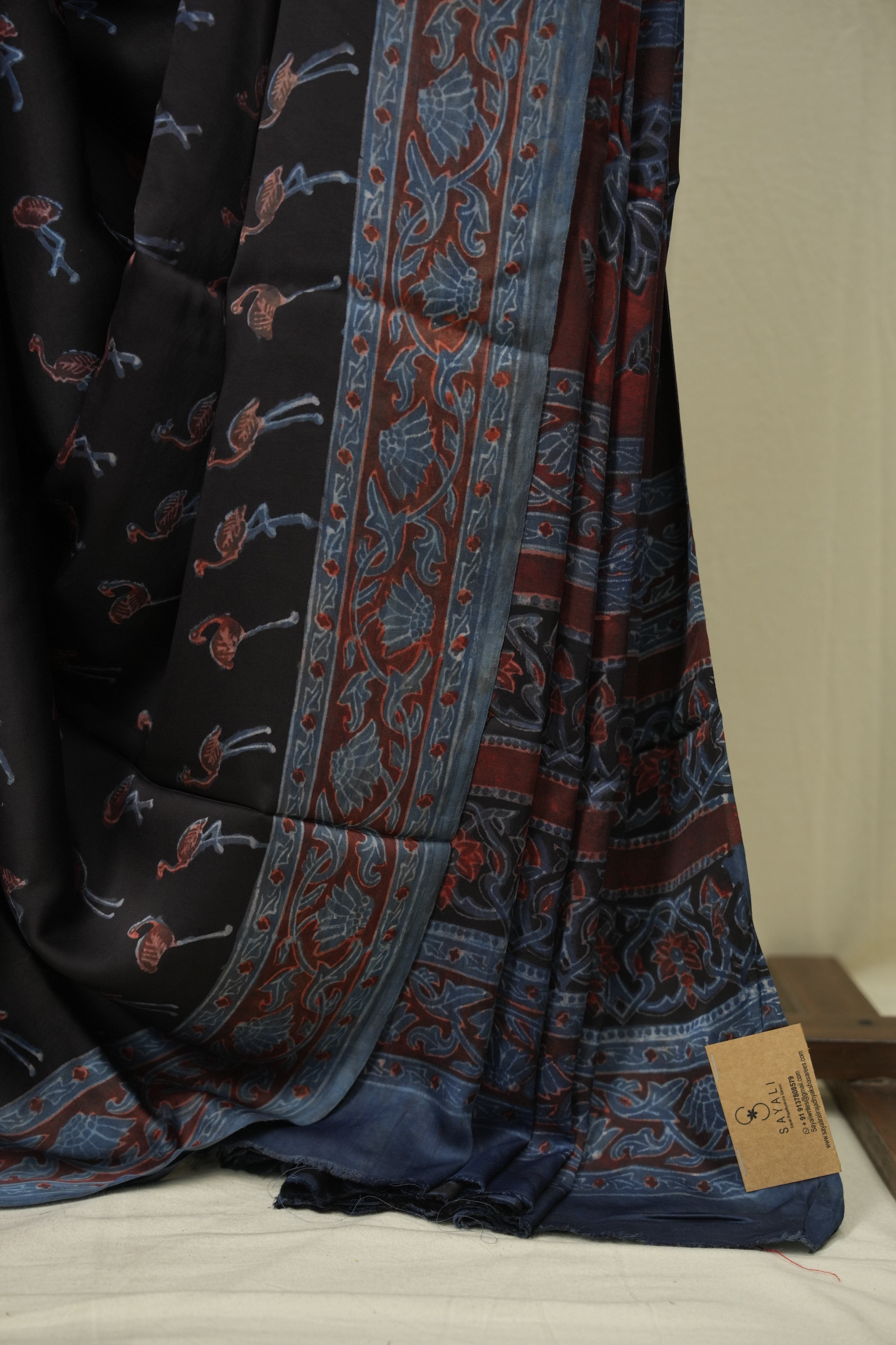 Black HBP Modal Silk Saree - SRBMSS704