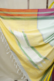 Light Aqua Cotton IIkal Saree (DEFECT) - SRLACIS115-PI