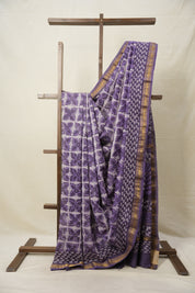 Lavender HBP Cotton Silk Saree With Maheshwari Border - SRLCSS1388