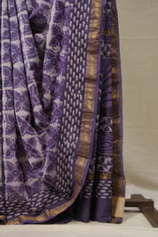 Lavender HBP Cotton Silk Saree With Maheshwari Border - SRLCSS1388