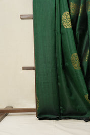 Green Raw Silk Saree - SRGRSS809