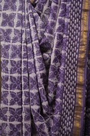 Lavender HBP Cotton Silk Saree With Maheshwari Border - SRLCSS1388