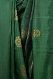 Green Raw Silk Saree - SRGRSS809