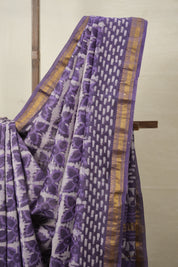 Lavender HBP Cotton Silk Saree With Maheshwari Border - SRLCSS1388