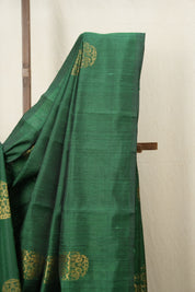 Green Raw Silk Saree - SRGRSS809