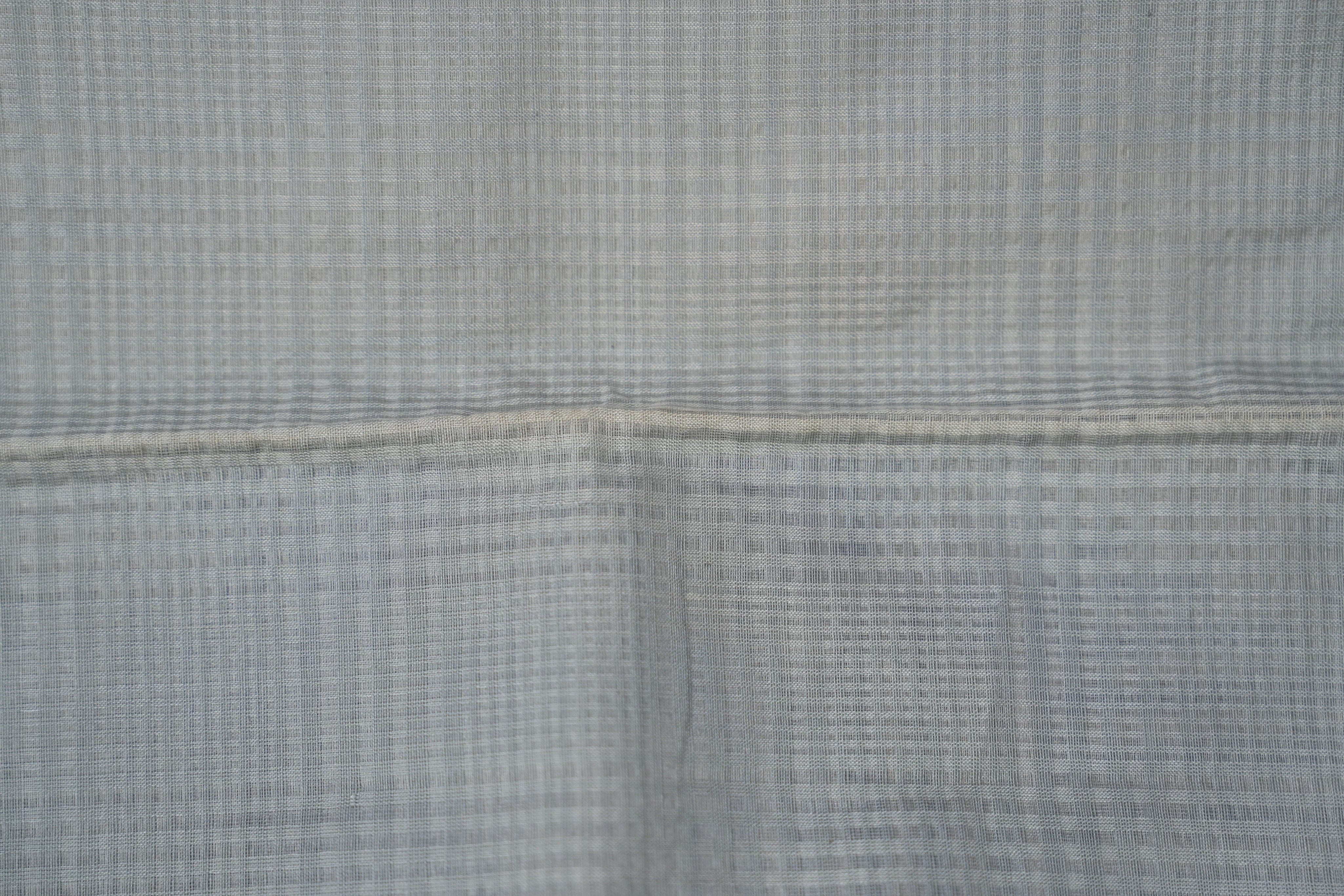 Steel Grey Maheshwari Saree (DEFECT) - SRSGMS120-PI